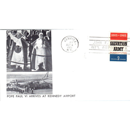 1965 Pope Paul VI Arrives at Kennedy Airport Jamaica NY Postal Cover TI5-PC1