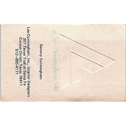 Lee Cunningham Interior Designers Corpus Christi TX Vintage Business Card SF3-B3