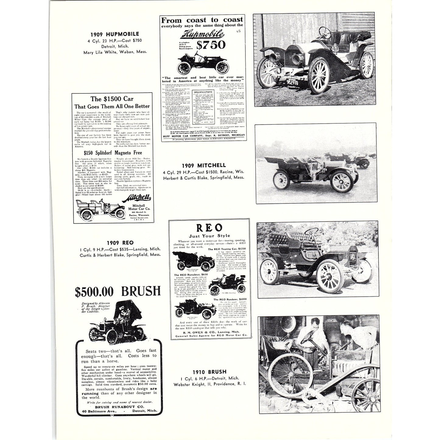 Photos of Cars from 1950 Antique Auto Show Cadet Armory Boston (6 Pages) AF6-8