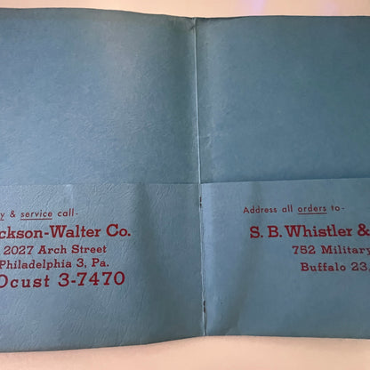 1950s Jackson-Walter Co S.B. Whistler & Son Dies Vintage Empty Folder J18