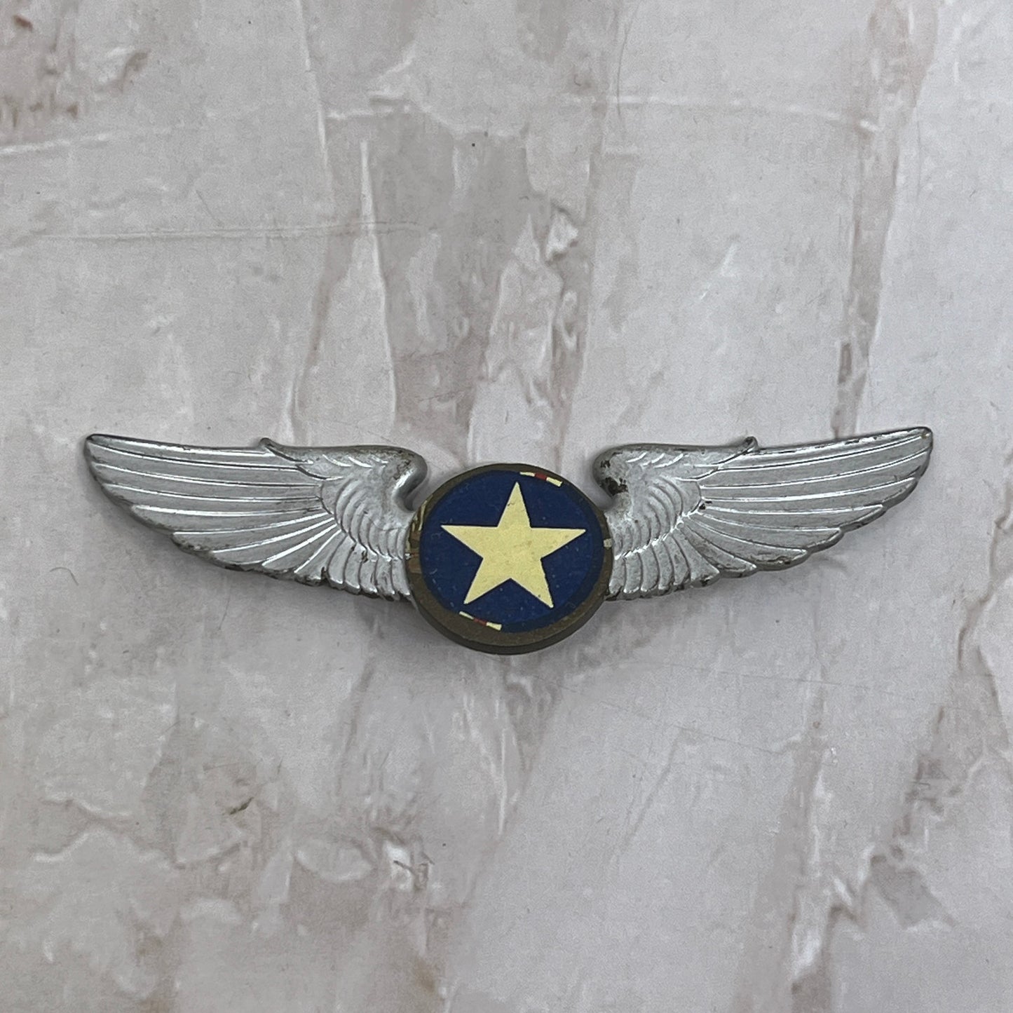 Vintage Pilot Wings Blue Star Silver Wings Acrylic Plastic SB3