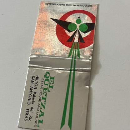El Quetzal Steak House San Antonio TX Vintage Matchbook TB6-MB2-11