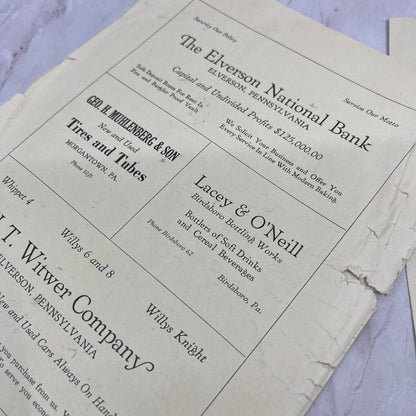 Program of United States Navy Band 1930 Morgantown Bandshell Dedication PA D22