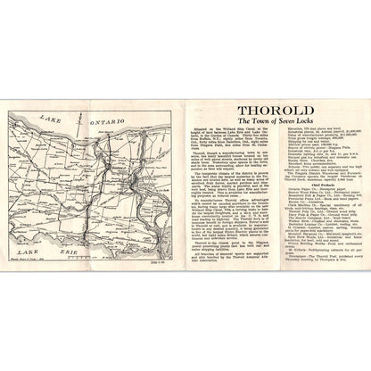 1932 Thorold Ontario Canada Twin Flight Locks Ship Canal Travel Brochure AB9