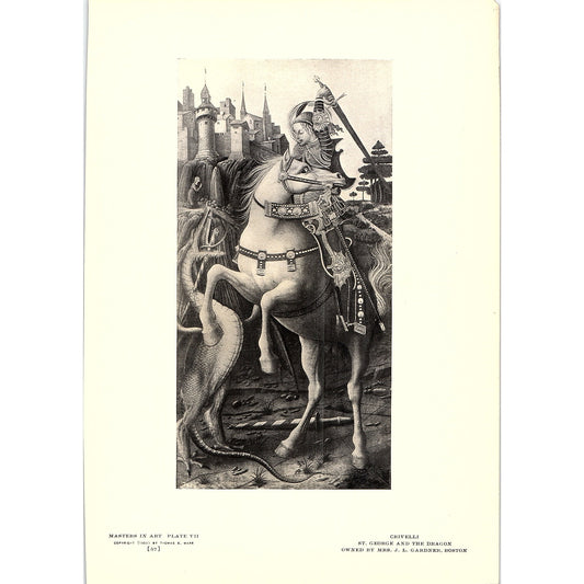 St. George & The Dragon - Crivelli - 1908 Litho Art Print AF4-8