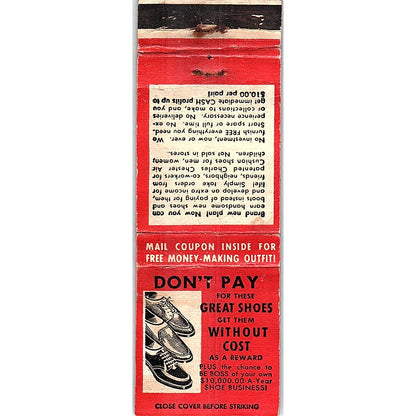 Charles Hester Shoe Co Brockton MA Vintage Matchbook Cover SC7-Y11