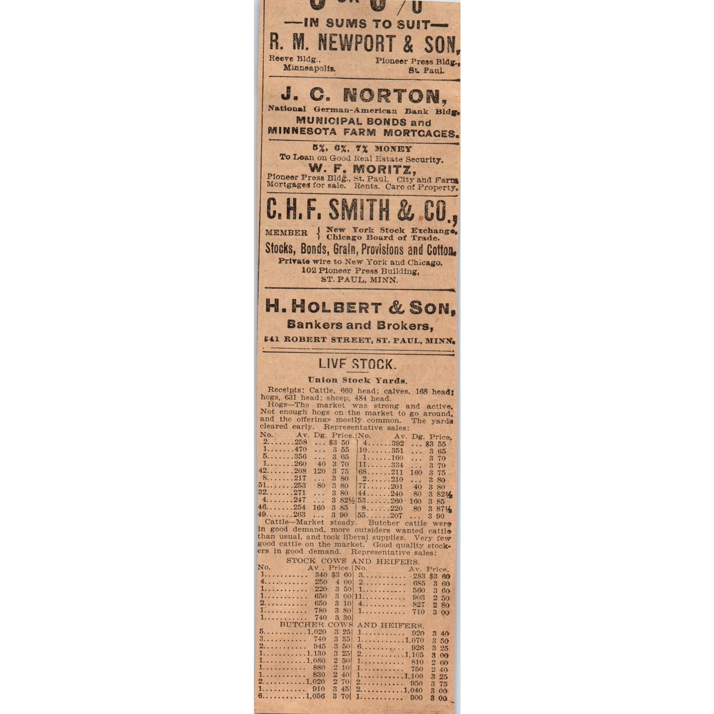 Yerxa Groceries Cedar & 7th Street St. Paul MN 1898 Newspaper Ad AF2-A2