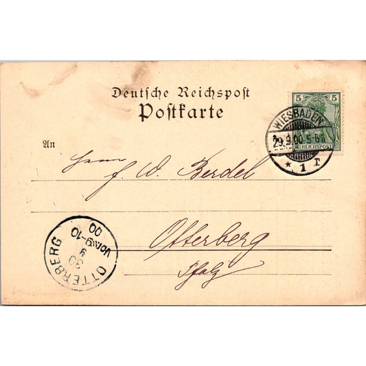 J.M. Baum Wiesbaden Otterburg 1900 German Reich Postcard TE2-GRQ