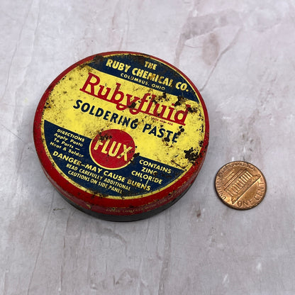 Vintage Rubyfluid Soldering Paste Flux Ruby Chemical Co Columbus OH SF4