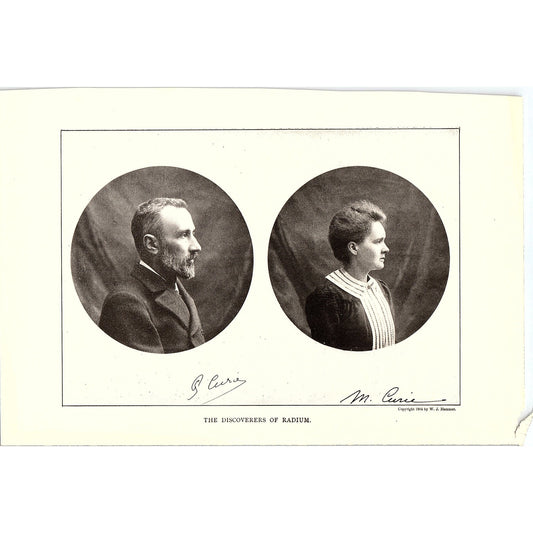 The Discoverers of Radium Pierre & Marie Curie 1904 Art Print 6.5x10 V6