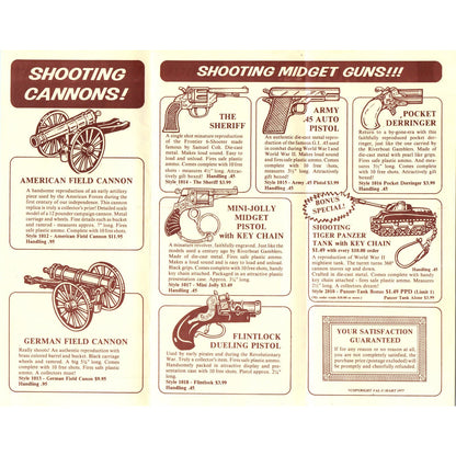 1977 Valu-Mart Mail Order Miniature Toy Shooting Guns and Cannons AE2
