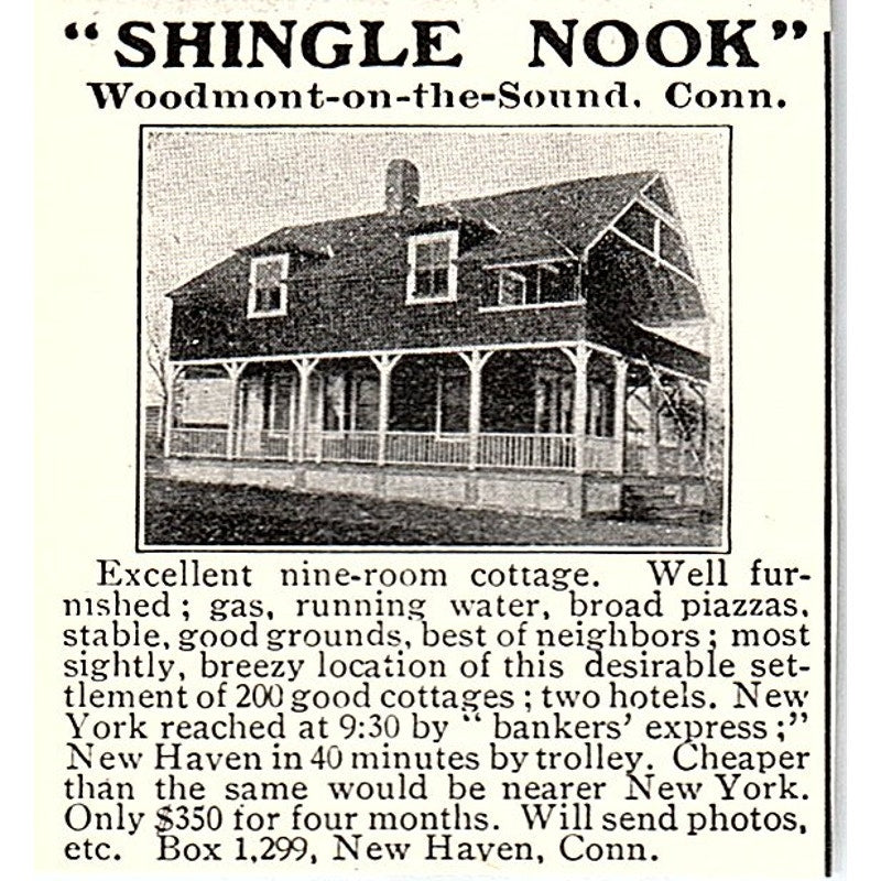 Shingle Nook - Woodmont-on-the-Sound New Haven CT 1903 Ad AF8-S25