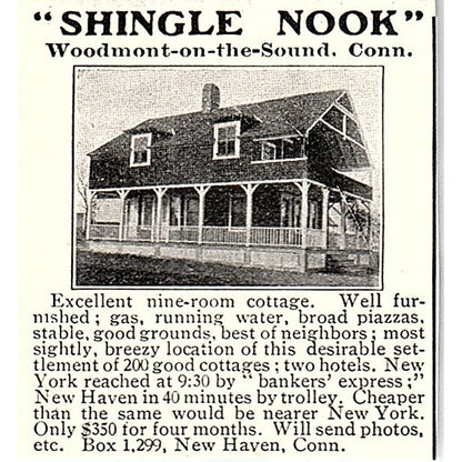 Shingle Nook - Woodmont-on-the-Sound New Haven CT 1903 Ad AF8-S25
