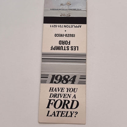 Les Stumpf Ford Isuzu Iveco Appleton WI Vintage Matchbook Cover TB6-MB2-3