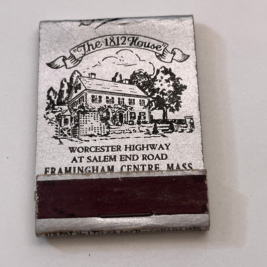 The 1812 House Framingham Centre MA Vintage Matchbook Cover TB8-MB3-5