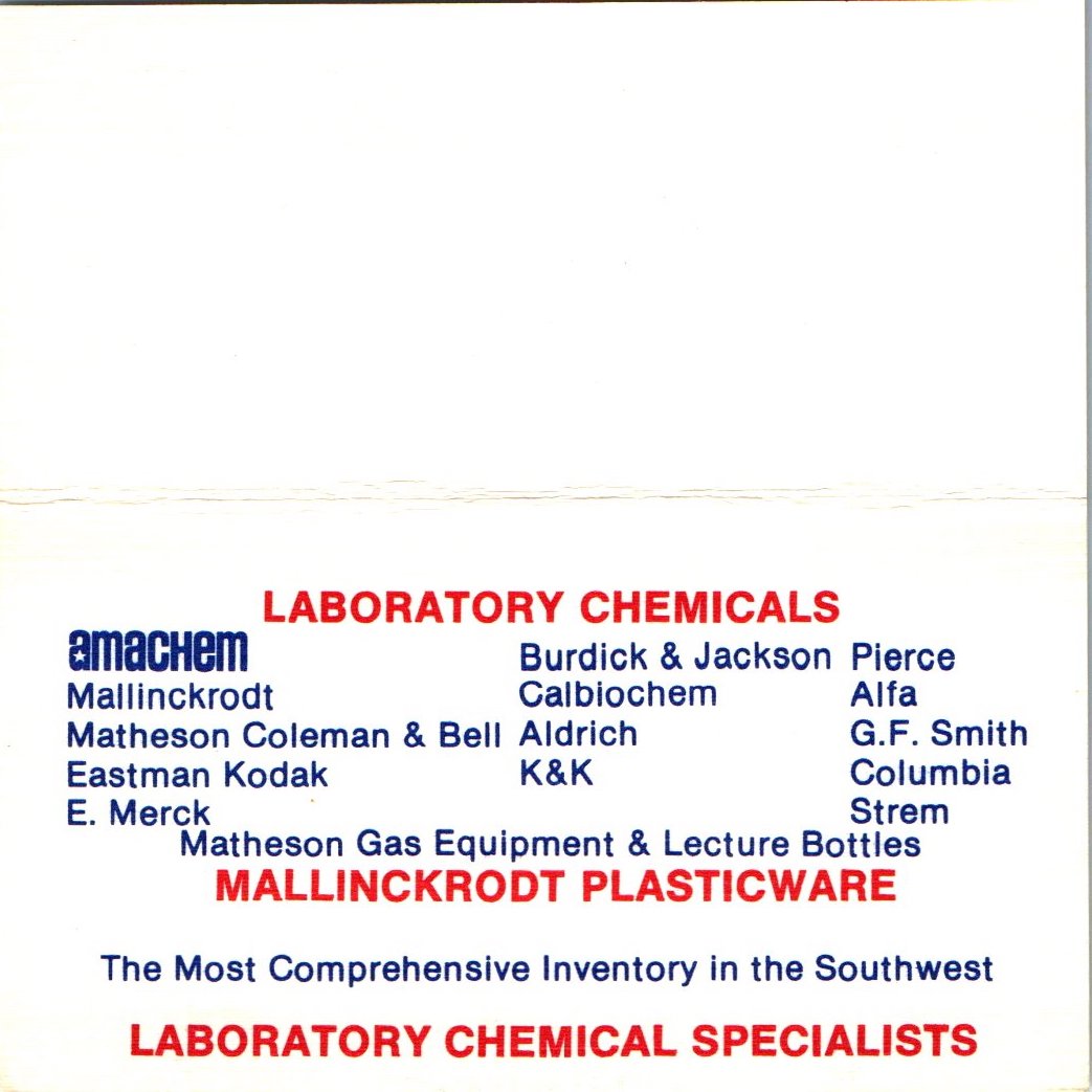 Tracy G Kiker American Scientific & Chemical Houston Vtg Business Card SE3-B10