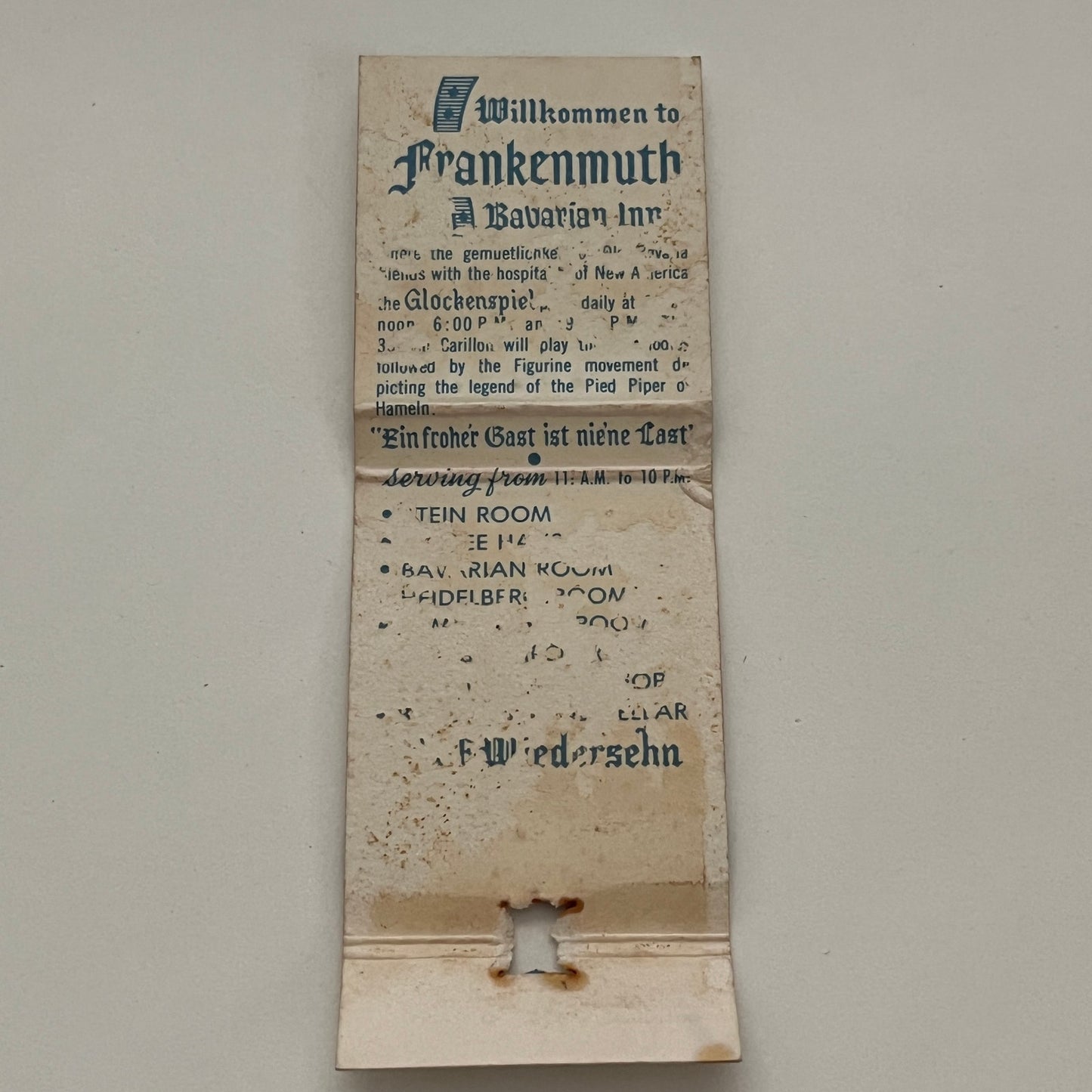 Frankenmuth Bavarian Inn Michigan Vintage Matchbook MB59-1