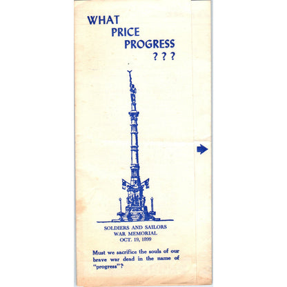 1962 Leaflet Vote No on Removal of Soldiers & Sailors Memorial Allentown PA AE5