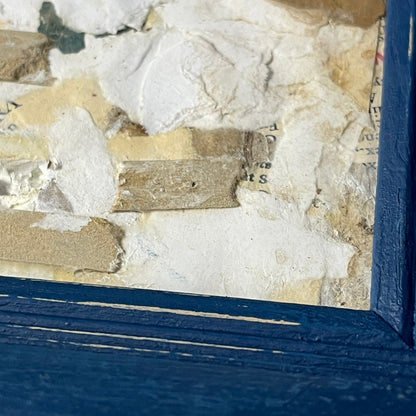 Original Framed Mixed Media Abstract Art Collage 10x12 "Topography"