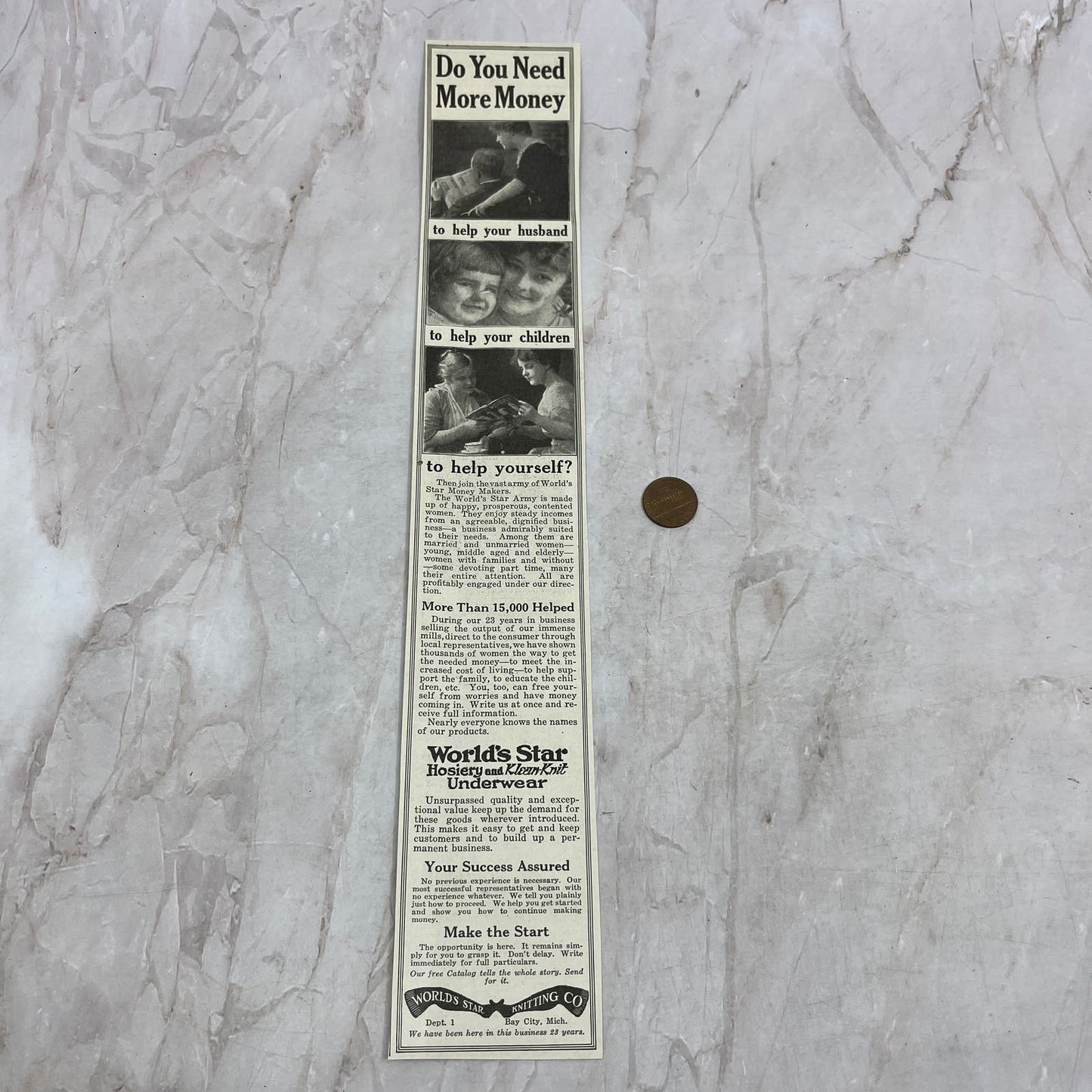 Bear Brand Yarns New York 1918 Magazine Ad FL6-10