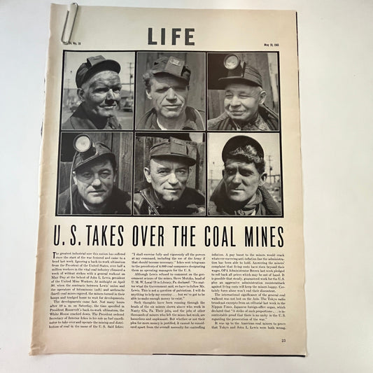 US Takes Over the Coal Mines 4 Pages 1940s WWII Era Article V30-1