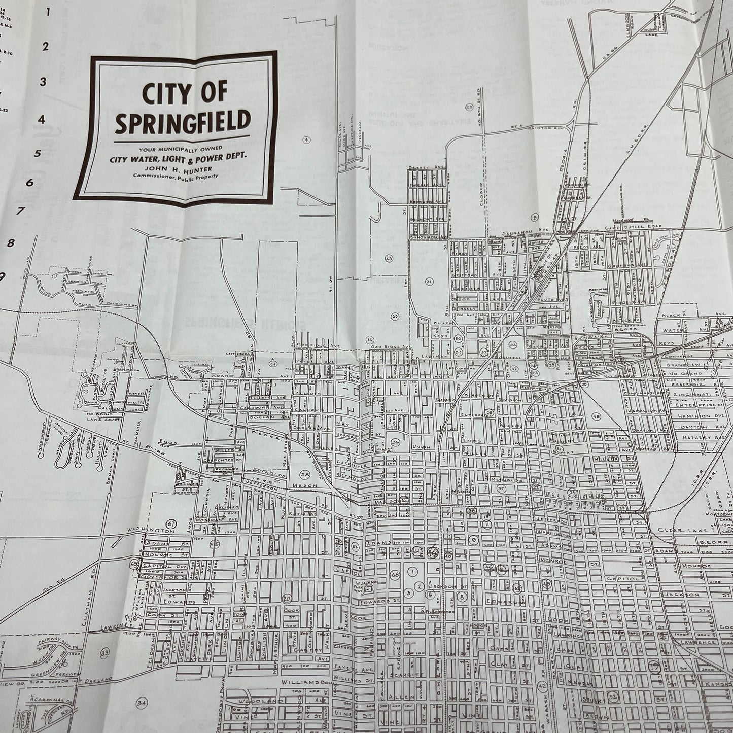 1960s Springfield IL Travel Guide Fold Out Map TH2-MP2