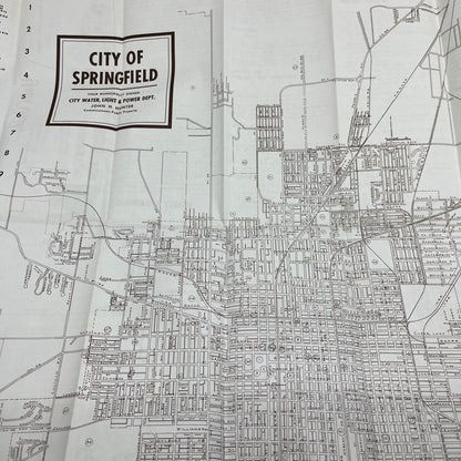 1960s Springfield IL Travel Guide Fold Out Map TH2-MP2