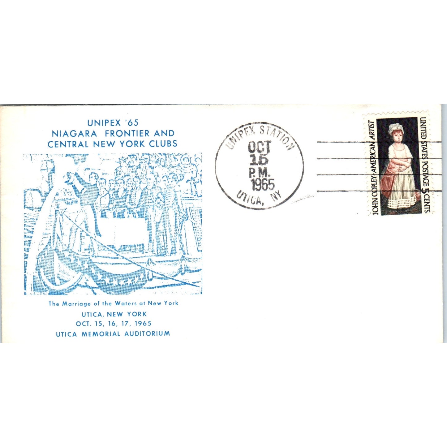 1965 Unipex Niagara Frontier & Central NY Stamp Club Cachet Postal Cover TI5-PC1