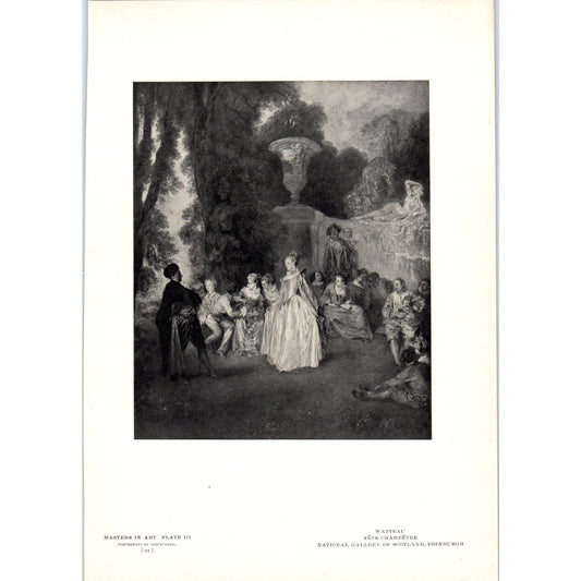 Fete Champetre - Watteau c1905 Art Print D15