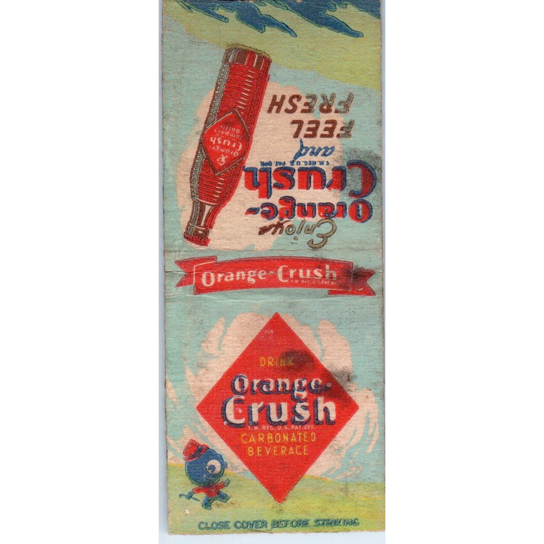 Orange Crush Soda Pop Vintage Matchbook Cover SD4-Y3