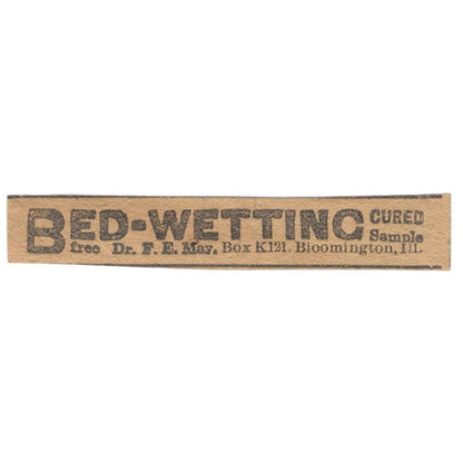 Bed Wetting Cure Dr. F.E. May Bloomington IL 1906 Original Ad AK6-S10