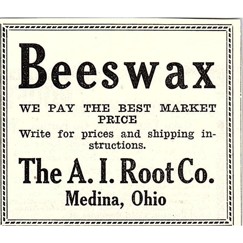 The A.I. Root Co Beeswax Wanted Medina Ohio 1926 Ad AG3-S22