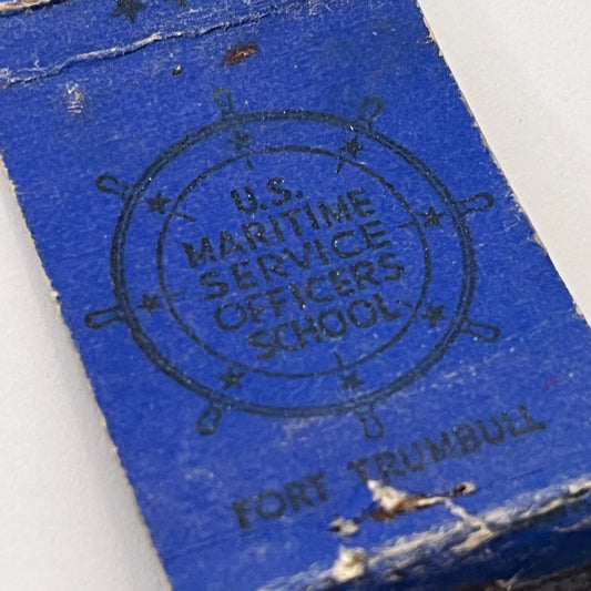 US Maritime Service Officers School Ft Trumbull New London Matchbook TB8-MB-13