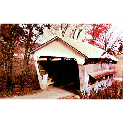 Roley School Bridge Fairfield County Baltimore OH Covered Bridge Postcard PC13