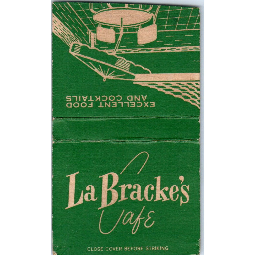 La Bracke's Cafe Milwaukee WI Vintage Matchbook Cover SF4-Y6