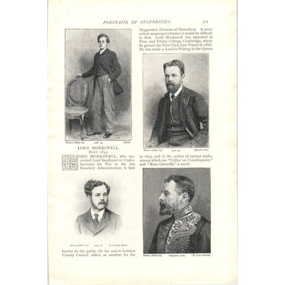 Portrait of Celebrities Lord Monkswell, H. Rider Haggard 1897 Article AE9-TS1