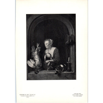 Girl With a Fowl - Gerard Dou c1905 Art Print D15