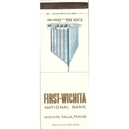 First Wichita National Bank Wichita Falls TX Vintage Matchbook TB6-MB2-8