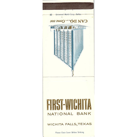 First Wichita National Bank Wichita Falls TX Vintage Matchbook TB6-MB2-8