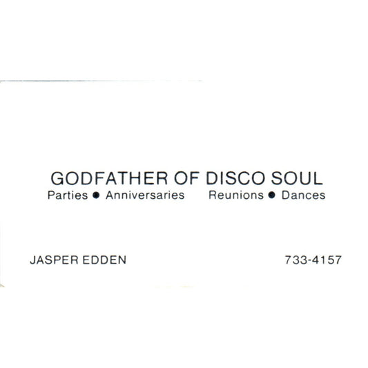 Godfather of Disco Soul Jasper Edden Vintage Business Card SD8-B12