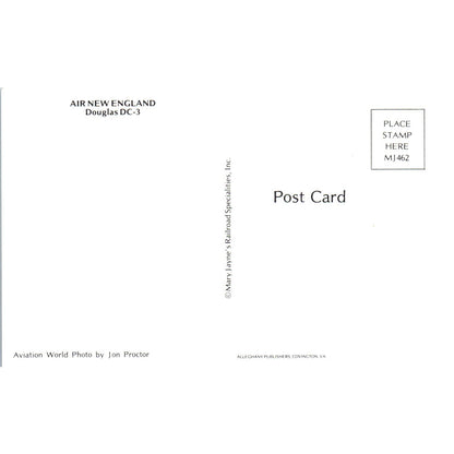 Air New England Douglas DC-3 Vintage Postcard TG8-PC