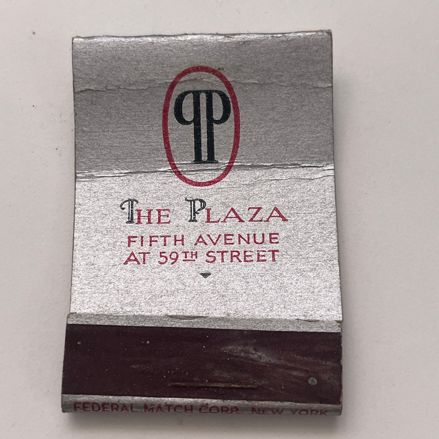 The Plaza Hotel Fifth Ave at 59th St NY Vintage Matchbook Cover TB8-MB-5