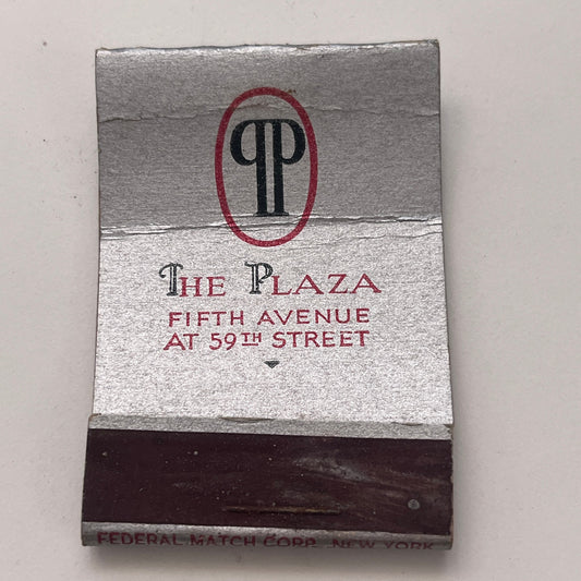 The Plaza Hotel Fifth Ave at 59th St NY Vintage Matchbook Cover TB8-MB-5