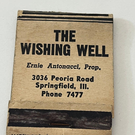 The Wishing Well Ernie Antonacci Springfield IL Vtg Matchbook Cover TB8-MB-10