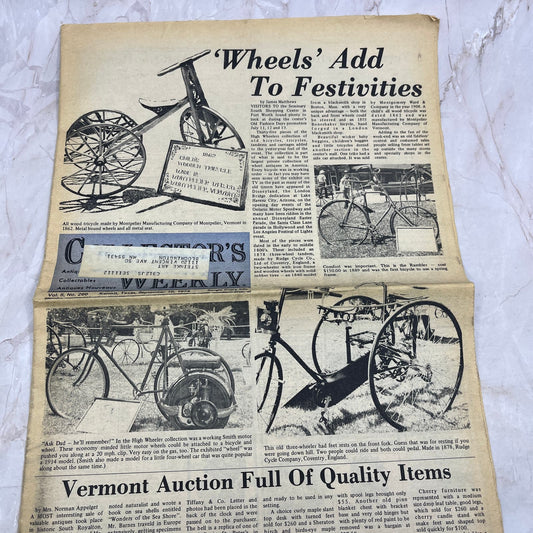 1974 Sep 10 - Collector's Weekly Newspaper - Antique Bicycles Tricycles M18