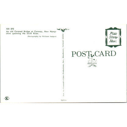 Old Bridge at Swift River, Conway New Hampshire Covered Bridge Postcard PB13