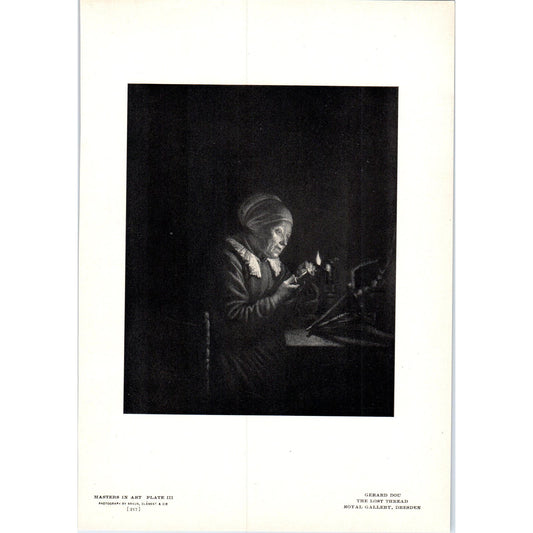 The Lost Thread - Gerard Dou c1905 Art Print D15