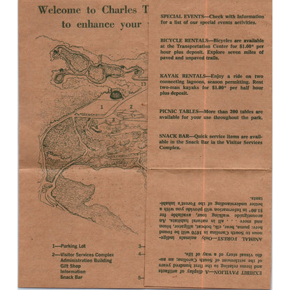 Vintage Charles Towne Landing 1670 Charleston SC Fold Out Travel Brochure TF4-B1