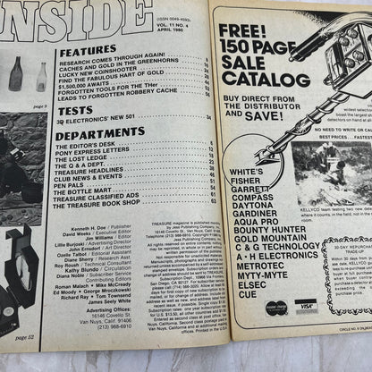 1980 April - Treasure Magazine - Treasure Hunting Metal Detecting Gold Coins M10