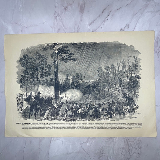 Battle of Corrick's Ford, Occupation of Wrightsville PA 1894 Engraving V14-5